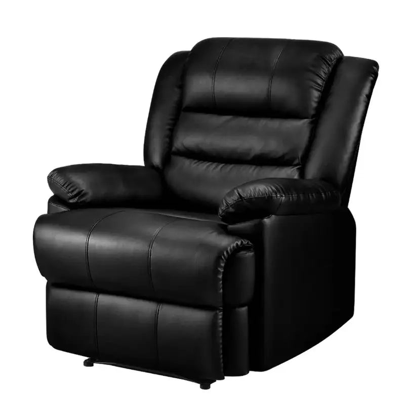 ARTISS Recliner Chair Leather Black